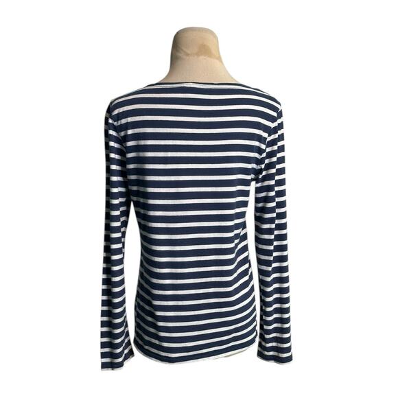 Saint James L'Afeur blue white striped long sleeves top size 4 - Picture 8 of 13